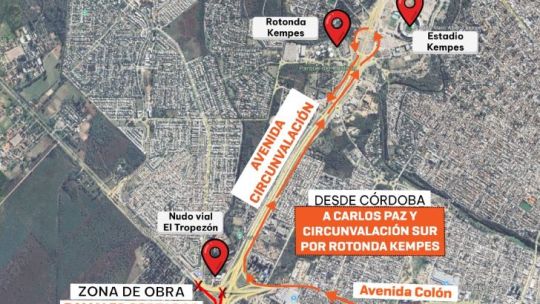 El Tropezón: por tareas de Aguas Cordobesas seguirán cerrados dos accesos a Circunvalación