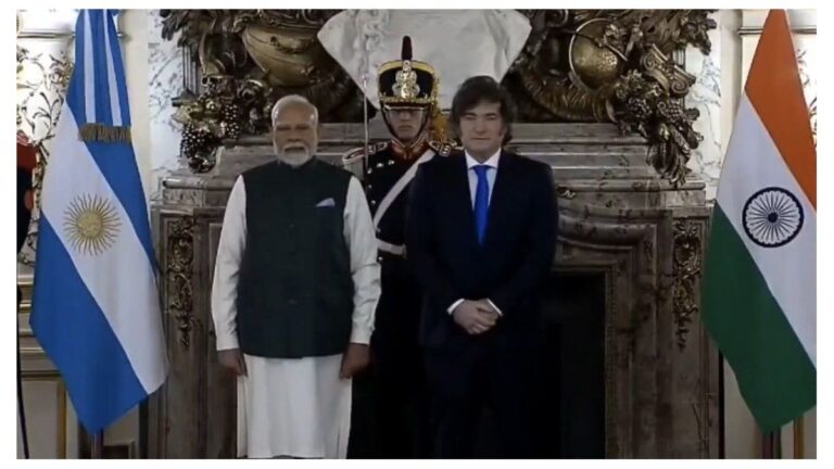 Javier Milei recibió a Narendra Modi en Casa Rosada