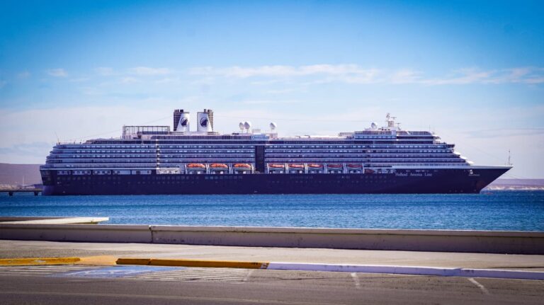 Un imponente crucero llegó a Puerto Madryn y tuvo que librar una dura batalla contra el viento