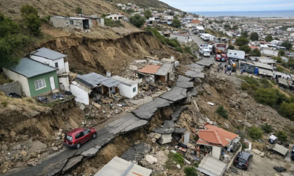 Los vecinos afectados por el desplazamiento del cerro en Comodoro Rivadavia desarman sus casas