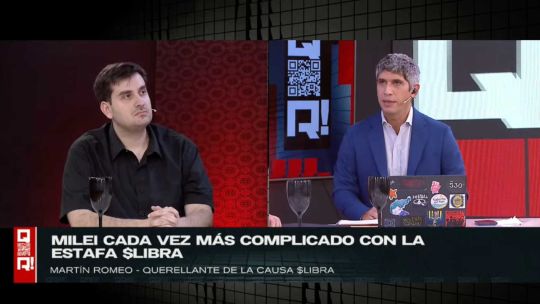 En «QR!», Martín Romeo lanzó una acusación sobre el caso $Libra: «Sabían perfectamente lo que estaban haciendo»