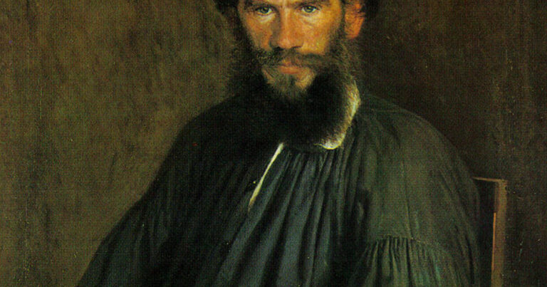 Retrato clásico del escritor ruso León Tolstói.