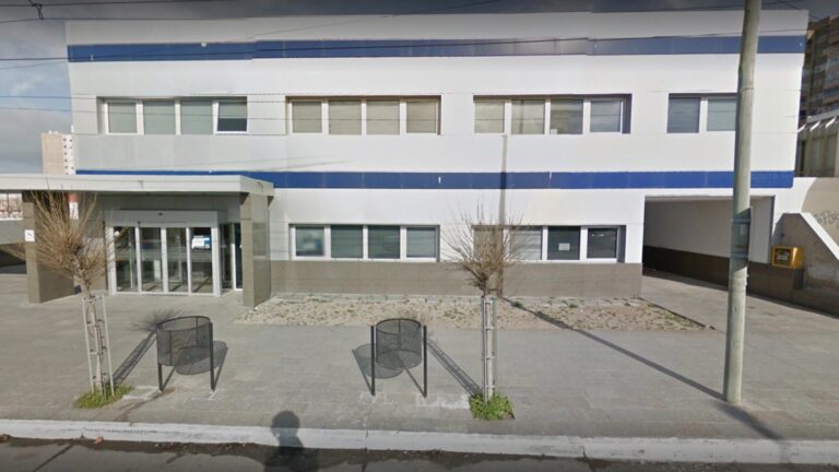 Ilustración de una balanza de la justicia frente a un paisaje costero de la Patagonia.