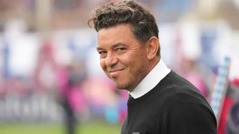 Marcelo Gallardo, ex entrenador de River Plate, en una conferencia de prensa.