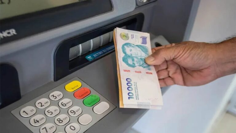 Sucursal bancaria en Chubut durante el paro del Banco Central