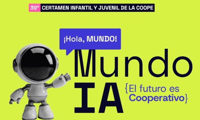 Logo de la Cooperativa Obrera y detalle del 39° Certamen Infantil y Juvenil