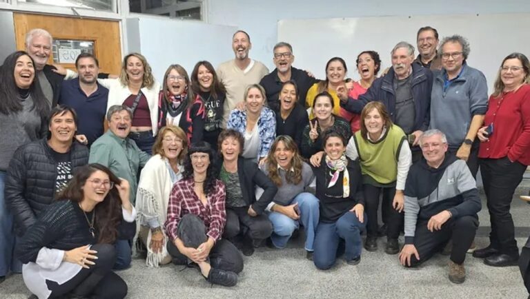 Christian Lopes y Lorena Higuera en el acto de elección de la UNCo