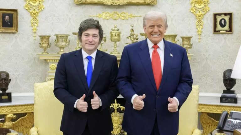 El presidente Javier Milei durante un acto oficial