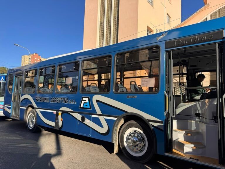 Colectivo de la empresa Patagonia Argentina en la vía pública