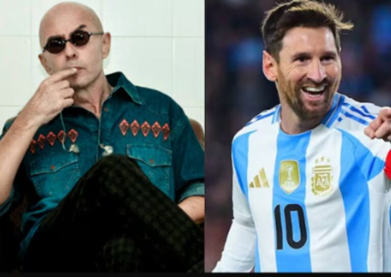 Carlos 'Indio' Solari y Lionel Messi en fotos de archivo