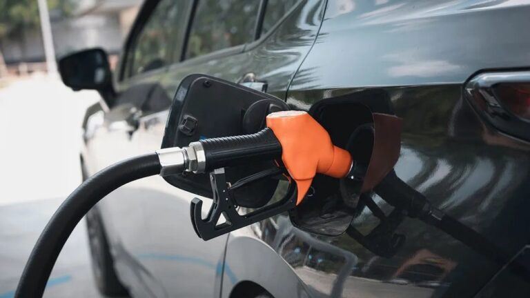 Surtidor de combustible en una estación de servicio en la Patagonia argentina