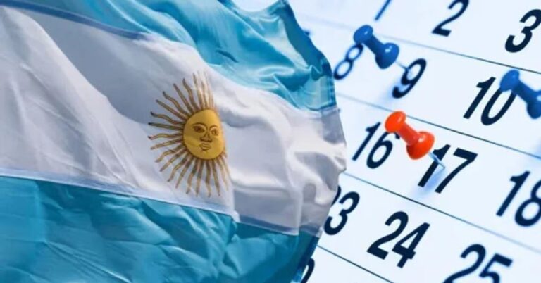 Calendario argentino 2026 con feriados nacionales