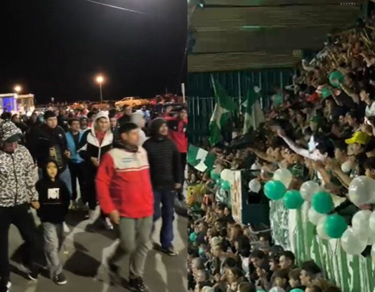Estadio Socios Fundadores lleno de hinchas de Gimnasia de Comodoro Rivadavia durante el tercer partido de la final de la Liga Nacional contra Quimsa