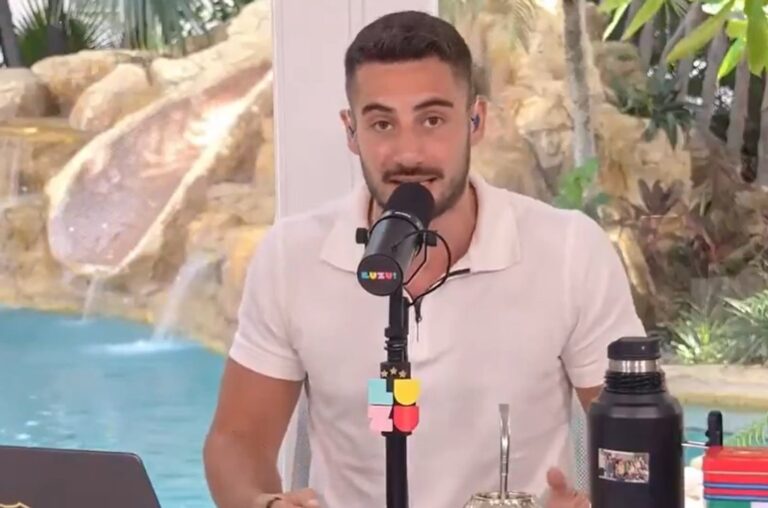 Nico Occhiato durante la emisión de Nadie dice nada en Luzu TV