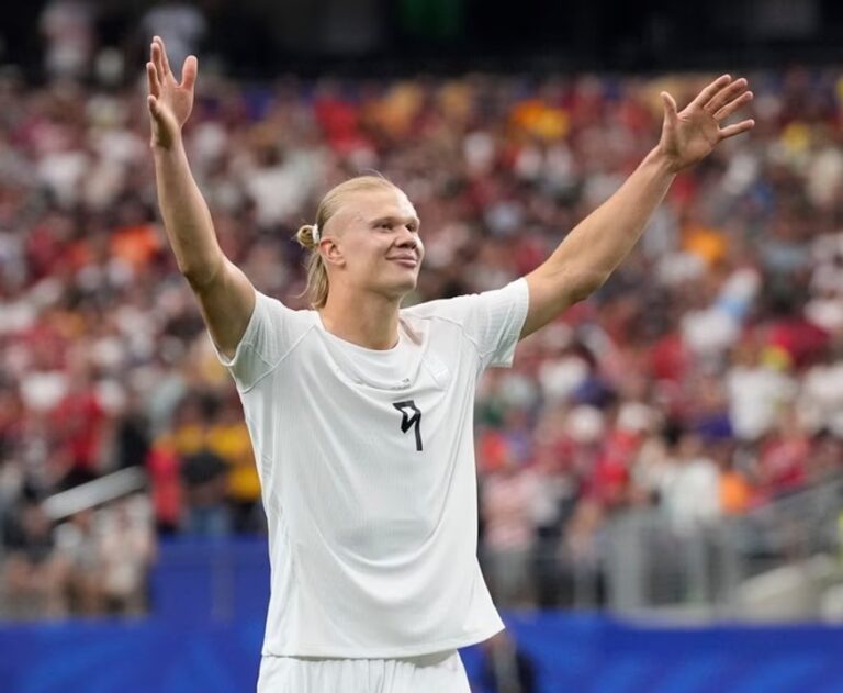 Jugadores de Noruega celebran un gol durante el partido contra Costa de Marfil en el Mundial 2026