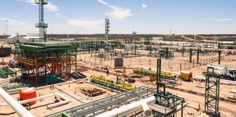Planta de tratamiento de gas del proyecto Argentina LNG en Neuquén