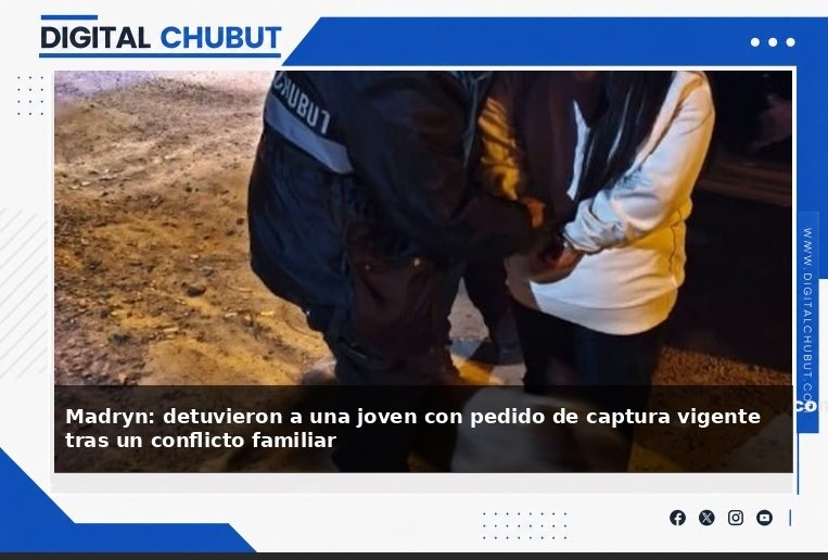 Patrulla policial en la calle Mario Rossi de Puerto Madryn