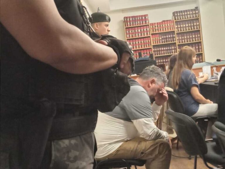 Fotografía de Pablo Moyano durante una audiencia judicial en Rawson, Chubut