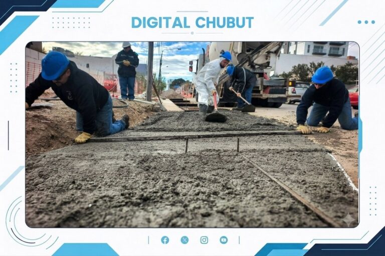 Reconstrucción de pavimento en calle Sarmiento por Servicoop