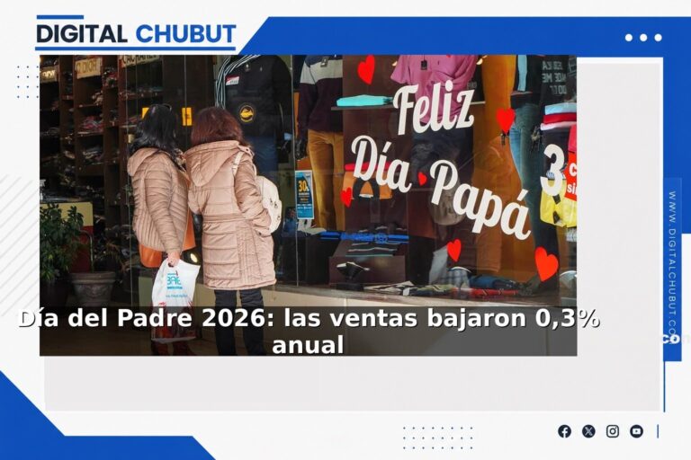 Gráfico de ventas minoristas por Día del Padre 2026 en Chubut
