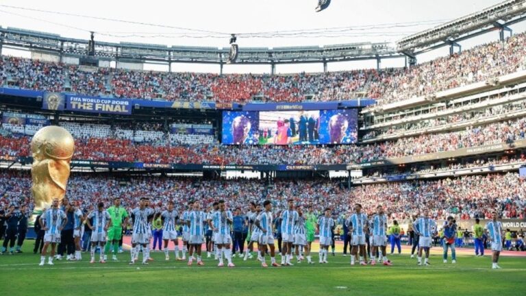 Selección argentina de fútbol en el campo de juego