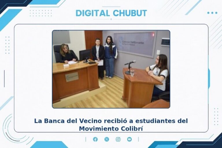 Sesión del Concejo Deliberante de Puerto Madryn con estudiantes del Movimiento Colibrí