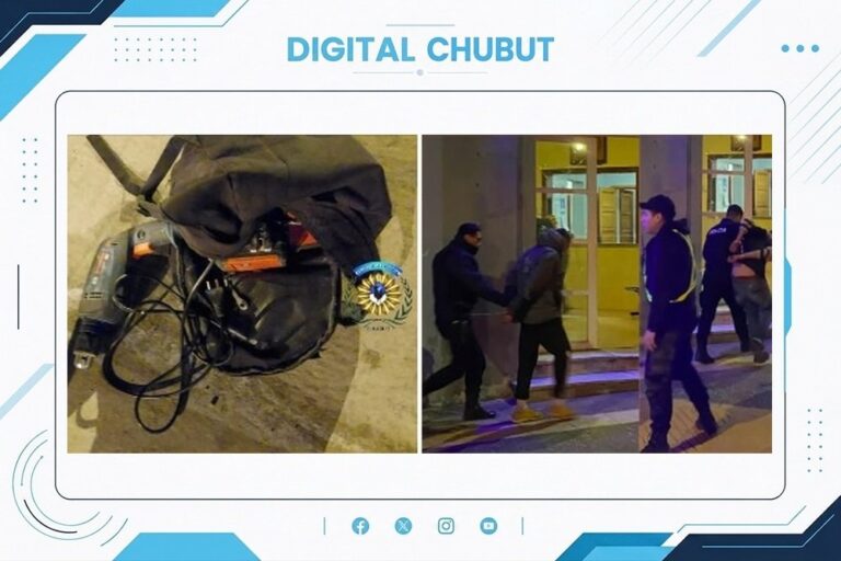 Policía en la vía pública de Comodoro Rivadavia