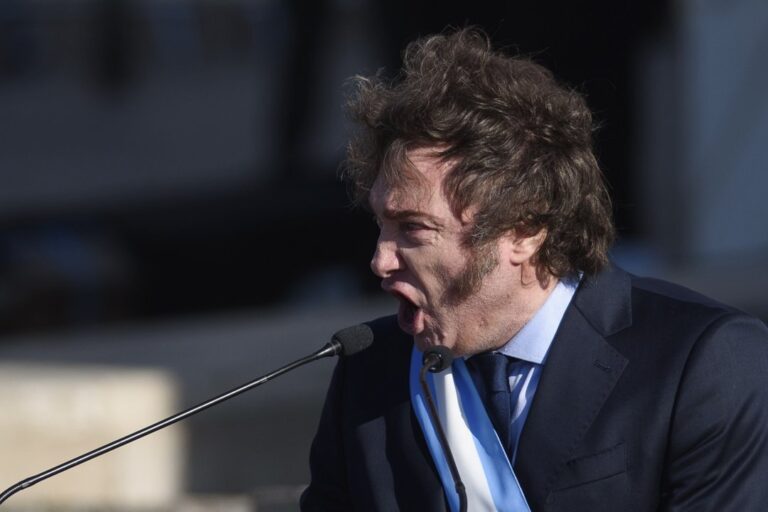 Javier Milei en un acto oficial