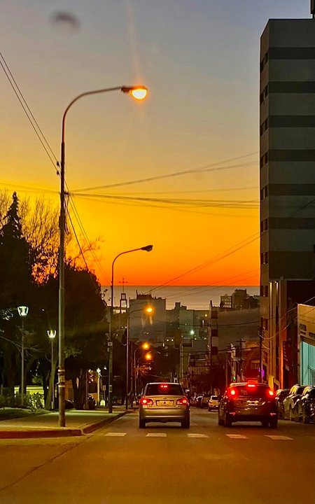 Vista de Comodoro Rivadavia en un día frío y ventoso