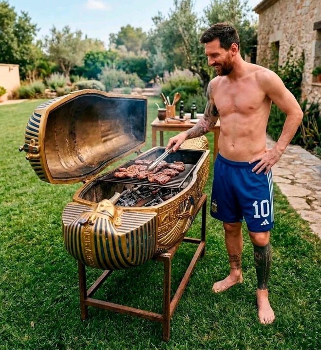 Montaje de memes con Lionel Messi y Mirtha Legrand celebrando el triunfo argentino frente a Egipto