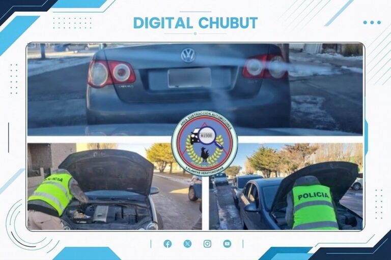 Procedimiento policial en Sarmiento con un automóvil secuestrado