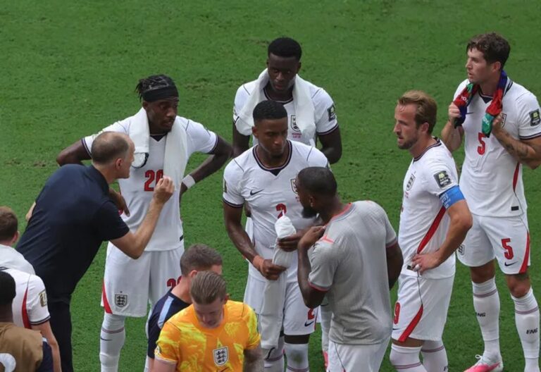 Declan Rice durante un entrenamiento con la selección inglesa