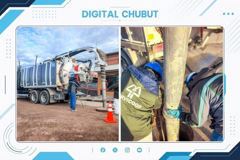 Trabajos de mantenimiento preventivo en la red cloacal de Puerto Madryn