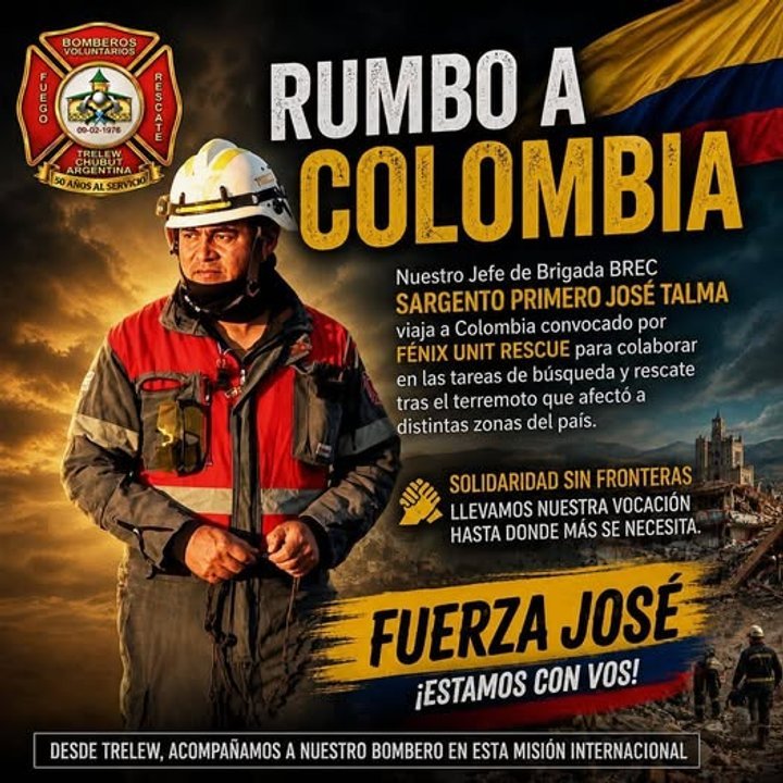 Bombero de Chubut en misión de rescate internacional