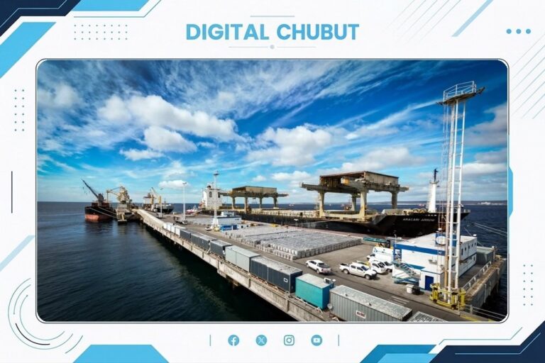 Mapa de Chubut con indicadores de exportación