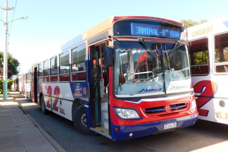 Colectivo de Transporte El 22 con vidrios rotos tras ataque a piedrazos en Trelew