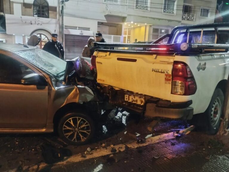 Lugar del choque en la calle Rawson de Comodoro Rivadavia