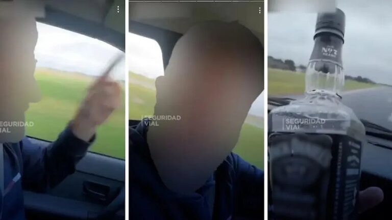 Conductor bebiendo whisky al volante en la Ruta 2