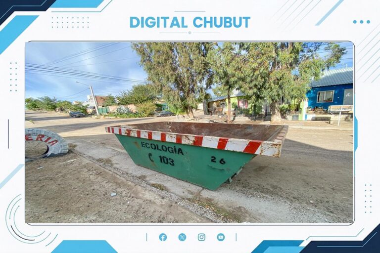 Contenedores para residuos voluminosos en un barrio de Puerto Madryn