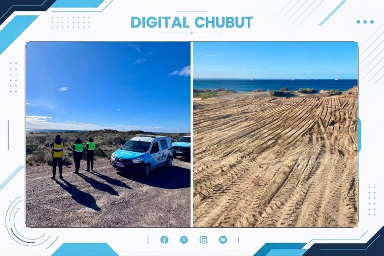 Vista de Playa Kaiser en Puerto Madryn durante el operativo de reordenamiento