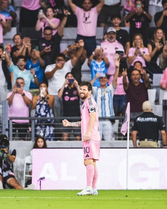 Lionel Messi celebra uno de sus goles en el partido entre Inter Miami y CF Montreal