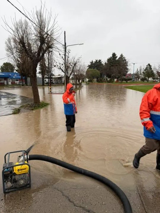 Ruta nevada en Neuquén durante el temporal