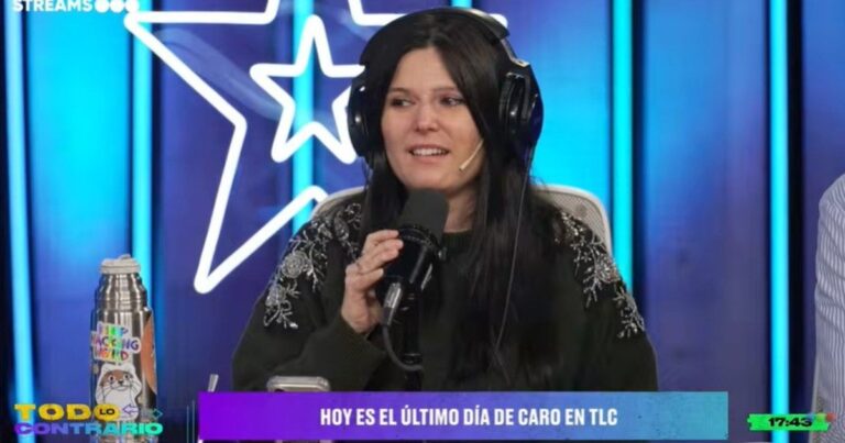 Carolina Trippar durante su despedida en Streams Telefe