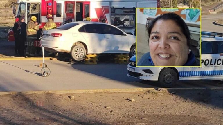 Rotonda de acceso a Puerto Madryn donde ocurrió el accidente