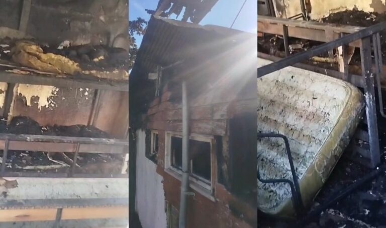 Centro de Instrucción Policial de Chubut tras el incendio