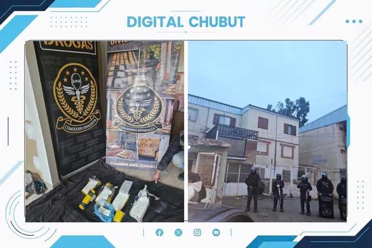 Operativo policial en Comodoro Rivadavia con allanamientos y secuestro de drogas
