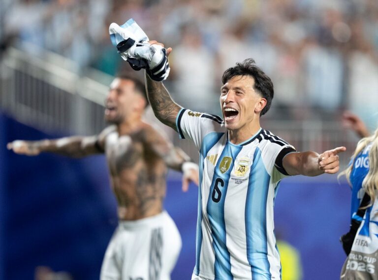 Jugadores de la Selección argentina durante un partido