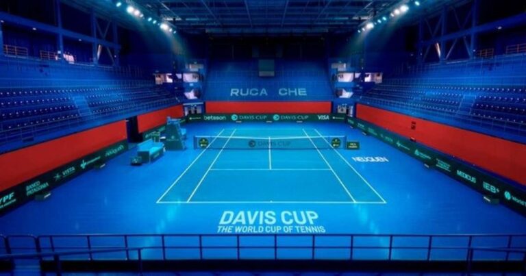 Estadio Ruca Che en Neuquén, sede de la serie de Copa Davis entre Argentina y Turquía