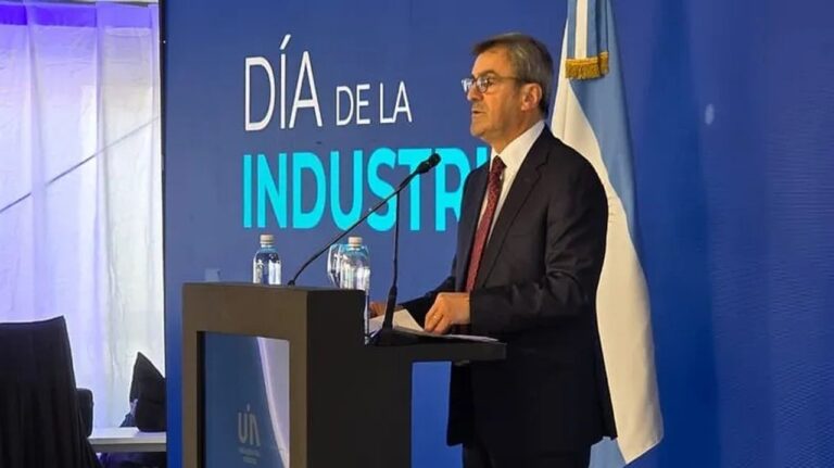 Martín Rappallini, presidente de la UIA, durante el acto por el Día de la Industria