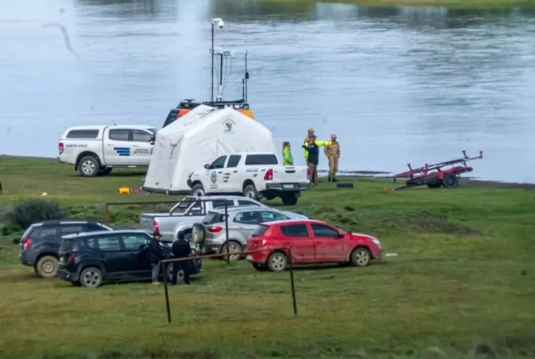Operativo de búsqueda en el río del sector La Toma, Palermo Aike, Santa Cruz